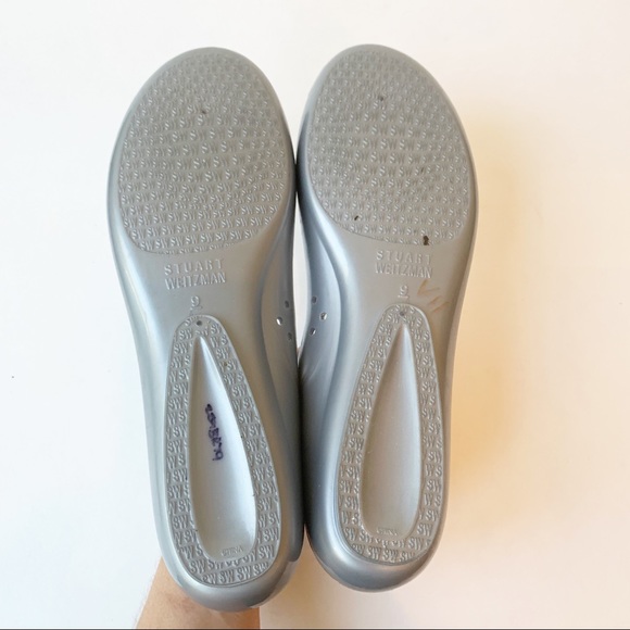 Stuart Weitzman silver Jelly flats FLAWED - Picture 9 of 10